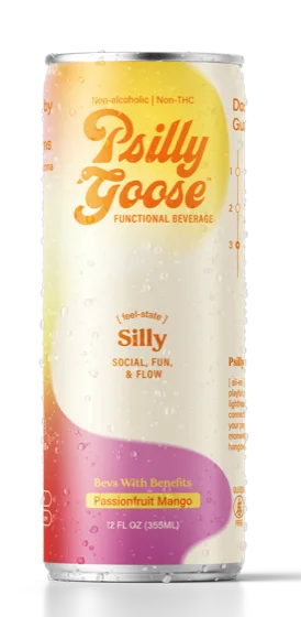 Silly by Psilly Goose kanna drink, 12 oz can with purple label